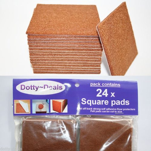 24 x Square Cut to Size Felt Floor Protector Pads