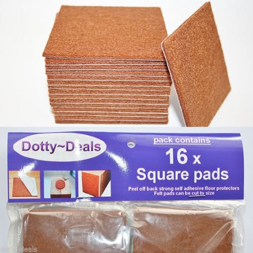 16 x Square Cut to Size Felt Floor Protector Pads