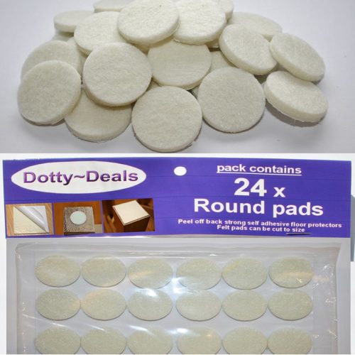 24 Round Cream Felt Floor Protector Pads