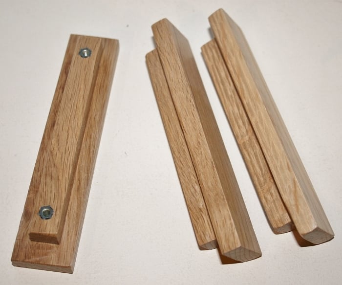 Wooden Door Handle Solid Oak Bar, Wooden Cupboard Handles Uk